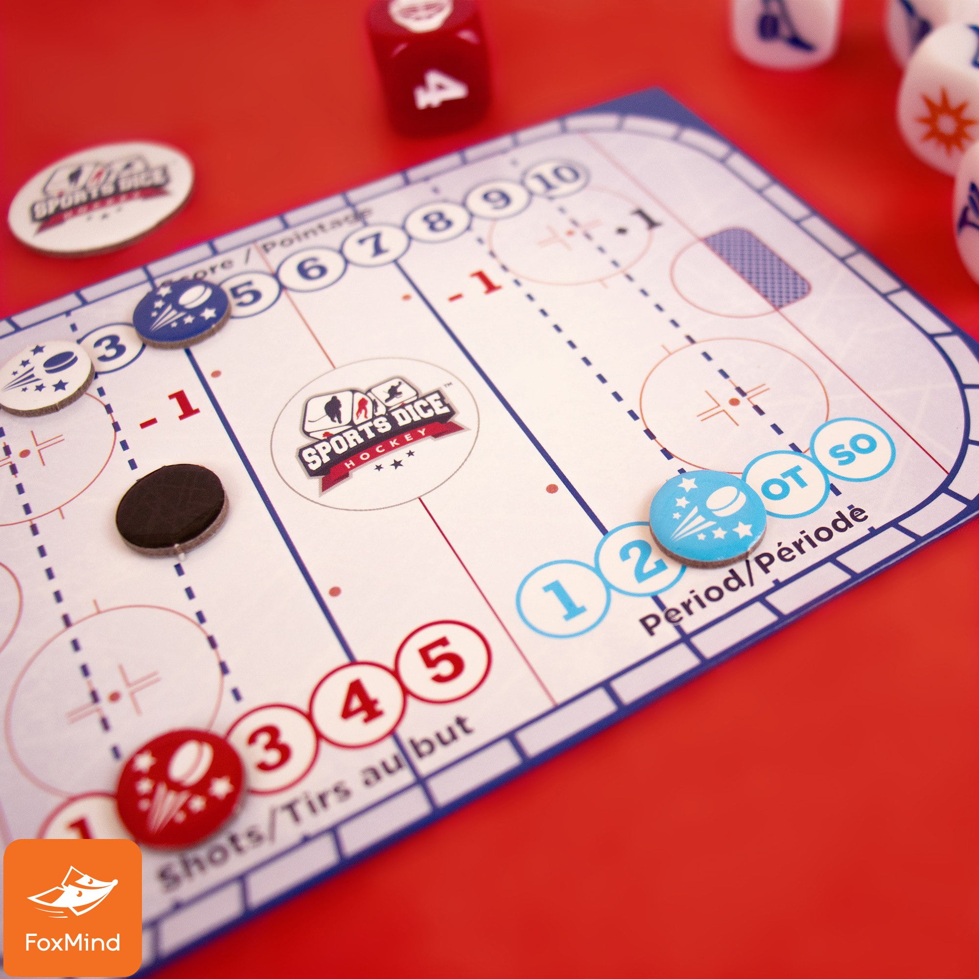 FoxMind Games: Sports Dice, Football, Roll Your Way to the End Zone, Easy  to Learn, Fun to Play, Play with Up to 4 Players, For Ages 7 + 