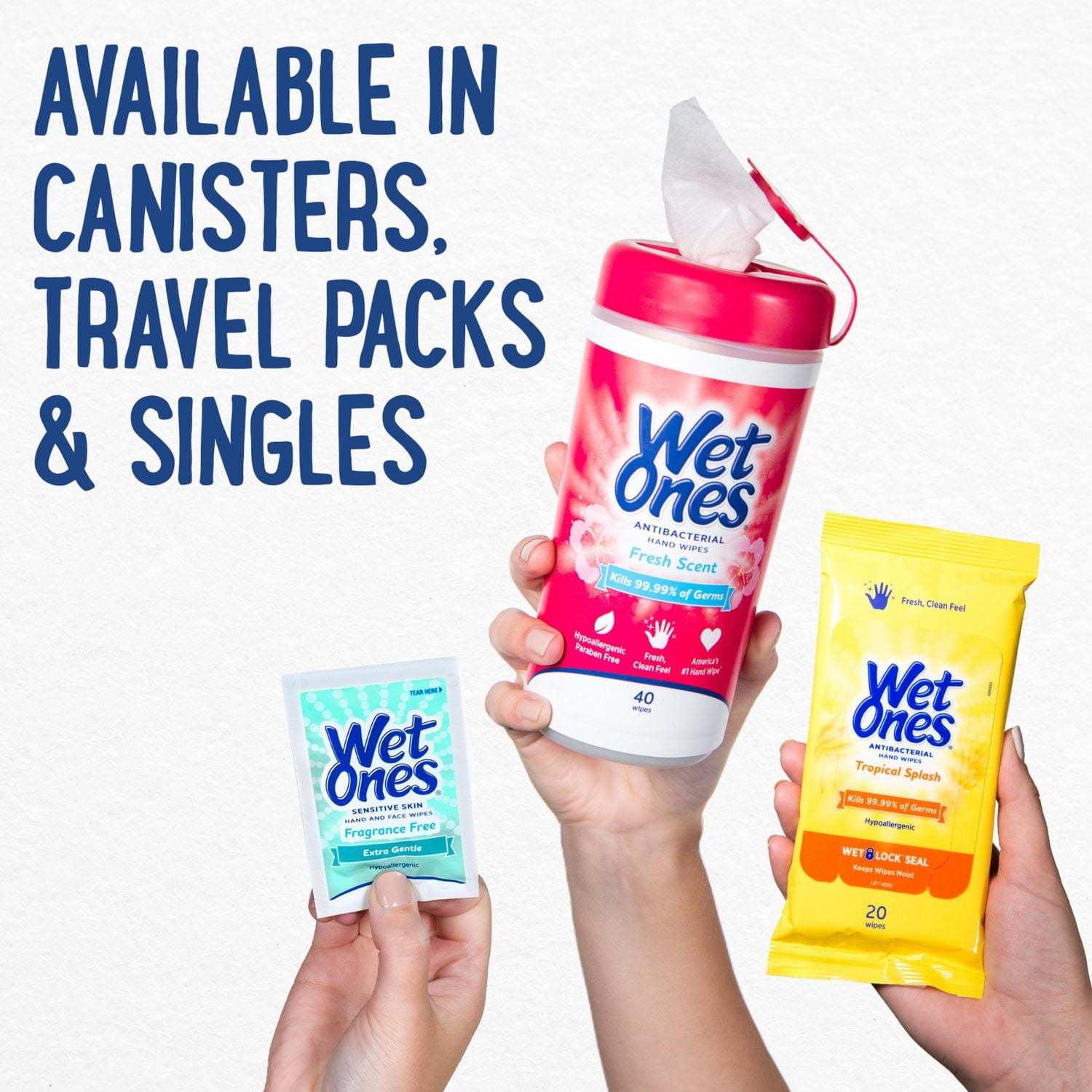 Wet Ones Antibacterial Hand Wipes, Fresh Scented Wet Wipes, 40 Wet wipes