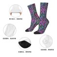 thumbnail image 5 of Honeii Rainbow Animal Skin Print Adult Socks,Crew Socks,Casual Calf Socks,Daily Wear Socks for Men & Women, Perfect for Sports, Casual and Everyday Use, 5 of 6