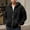 Black, variant on Mens Fuzzy Sherpa Jacket Long Sleeve Full-Zip Hooded Jacket Coats (Green XXXXL)