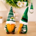 thumbnail image 2 of Conjunto de 2, sombrero verde con trébol, adorno colgante de trébol de la suerte del Festival irlandés para ancianos sin rostro, decoraciones de día, 2 of 5