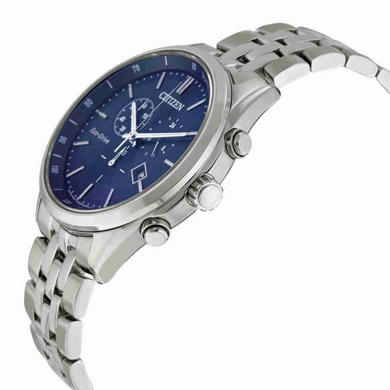 Citizen Eco-Drive Chronograph Watch, Stainless Steel, Blue Dial