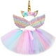 thumbnail image 4 of Falda de tul de unicornio para niñas, tutú esponjoso para cumpleaños de niñas pequeñas, minifaldas de tul pastel para niñas, disfraz de Halloween para niños, 4 of 5