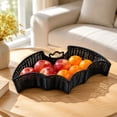 thumbnail image 4 of Cififendec Halloween Bat Serving Tray, 11"×5.5", Black Rattan Style Storage Basket for Candy Snack Tabletop Party Table Centerpiece, 4 of 5