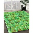 thumbnail image 3 of Ahgly Company Machine Washable Indoor Square Transitional Emerald Green Area Rugs, 7' Square, 3 of 7
