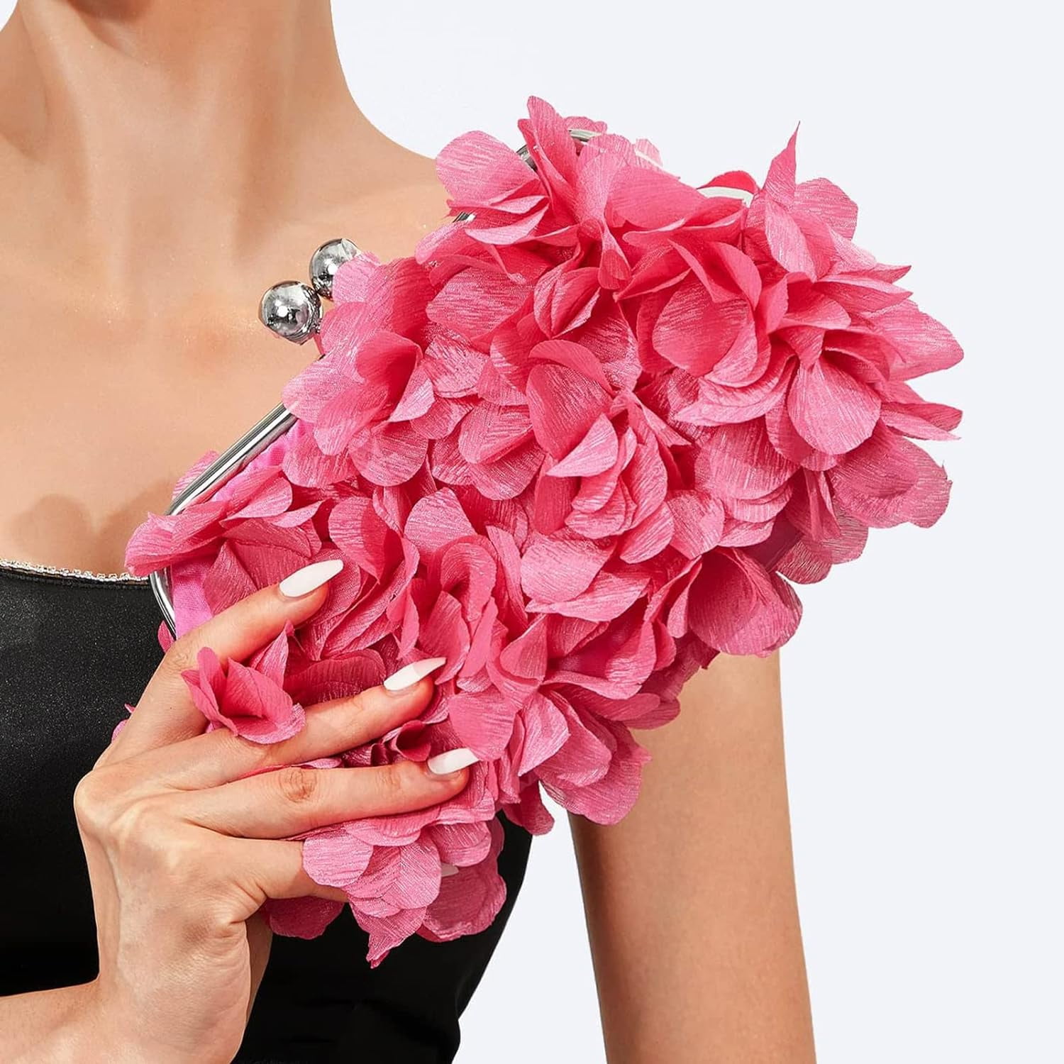 Women Clutch Evening Bag Small Floral Purses with Chain for Wedding, Party, Prom