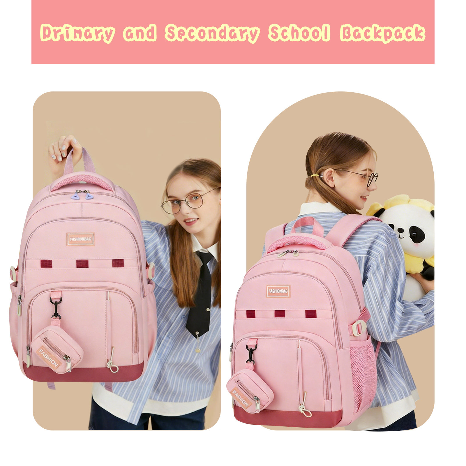 Mochila escolar para universidad, preparatoria y secundaria, moderna, estética, para adolescentes, mujeres, niños y niñas, morada 3