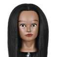 thumbnail image 4 of Cabeza de maniquí afro de cabello humano para peluquería y cosmetología. 16 pulgadas negro claro, 4 of 9