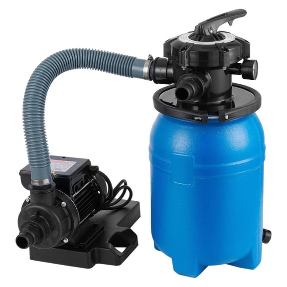 10" Sand Pool Filter System 10000 Gallon, 1/3 HP Pool Pump - 6-Way Multi-Port Filter for Above Ground Pools, Black & Blue