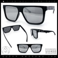 thumbnail image 2 of Kush Mens Color Mirror Flat Top Urban Fashion Horn Rim Sunglasses [Black - Silver Mirror], 2 of 8