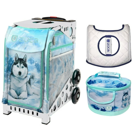 Zuca 18" Sport Bag - Husky with Husky Lunchbox and Ice Garden Seat Cover (White Frame)