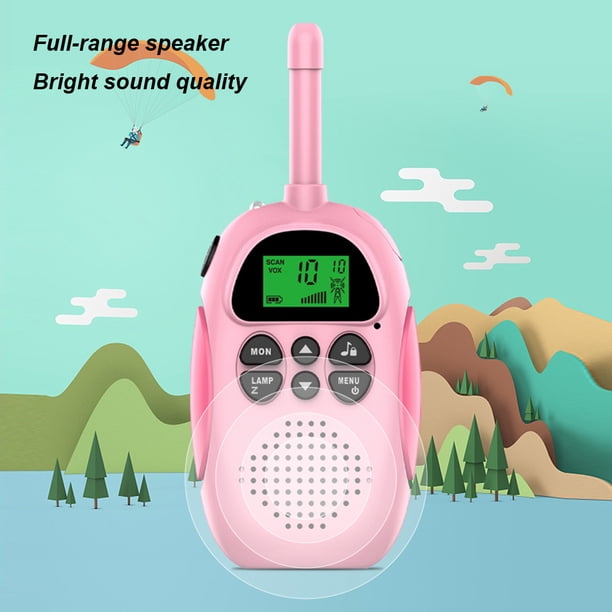 Walkie-Talkie Inalámbrico Walkie Talkies de dibujos animados de largo alcance 22 canales para niños niñas () rosa 2 piezas