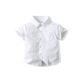 thumbnail image 5 of KelaJuan Baby Boys 2Pcs Gentleman Outfits, Short Sleeve Button Down Shirt + Suspender Shorts Set, 5 of 9