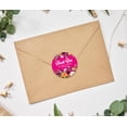 thumbnail image 2 of Darling Souvenir Round 45 Pcs Floral Thank You Stickers DIY Wedding Personalized Bride Groom Names And Date Envelope Seals-Fushia Pink, 2 of 4