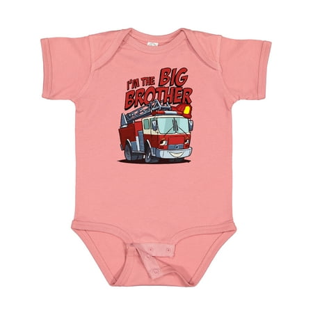 

Inktastic Big Brother Fire Truck Gift Baby Boy Bodysuit