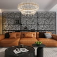 thumbnail image 2 of Metal Privacy Screen – Freestanding 71"x46" Decorative Panel with Stand – Weather-Resistant & Rustproof – Patio, Deck, Balcony & Garden – Leaf Design – Black, 2 of 7