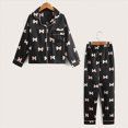 thumbnail image 2 of Paguaki Satin Pajamas Big Girls Silk Button down Long Sleeve Shirts Tops & Pants Pjs 2PCS Sleepwear Size 8-12, 2 of 5