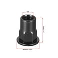thumbnail image 2 of Unique Bargains M8 Écrous à Rivet, Filetage Demi Hexagonal Acier au Carbone Zingué Tête Plate Filetée Écrou Insert Noir 20 Pcs, 2 of 6