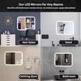 thumbnail image 5 of Wall Mounted Dimmable LED Mirror Outer Glow Anti-Fog Bathroom Vanity Mirror Illuminated Makeup Mirror,24"x32", 5 of 8