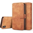 thumbnail image 1 of Étui pour iPhone 13 Pro, Type Notebook Populaire Rétro en Cuir Véritable Miroir de Maquillage Charge Sans Fil Luxe Protection Complète, Deux Couches Structure Fente pour Carte, Amplificateur-Noir, 1 of 8