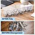 thumbnail image 4 of 2Pcs Cable Storage Box with Wire Ties, Clear Cord Storage Box Without Lid, Organizer for Home Office Desk Organizers, 4 of 7