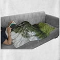 thumbnail image 6 of Outhouse Soft Flannel Fleece Throw Blanket, Wooden Little Hut Barn Shed Cottage in Nature Forest Image, Cozy Plush for Indoor and Outdoor Use, 70" x 90", Green Brown Forest Green, by Ambesonne, 6 of 6