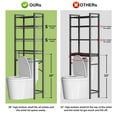 thumbnail image 4 of Biemlerfn Over The Toilet Storage Shelf, 4-Tier Wooden Bathroom Organizer Adjustable Saver Space Rack with Toilet Paper Holder, Classic Black, 4 of 11