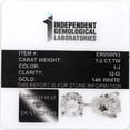 thumbnail image 4 of IGL Certified 1/2 Carat Diamond Stud Earrings (I2I3 Clarity, I-J-K Color) 14kt White Gold, 4 of 4