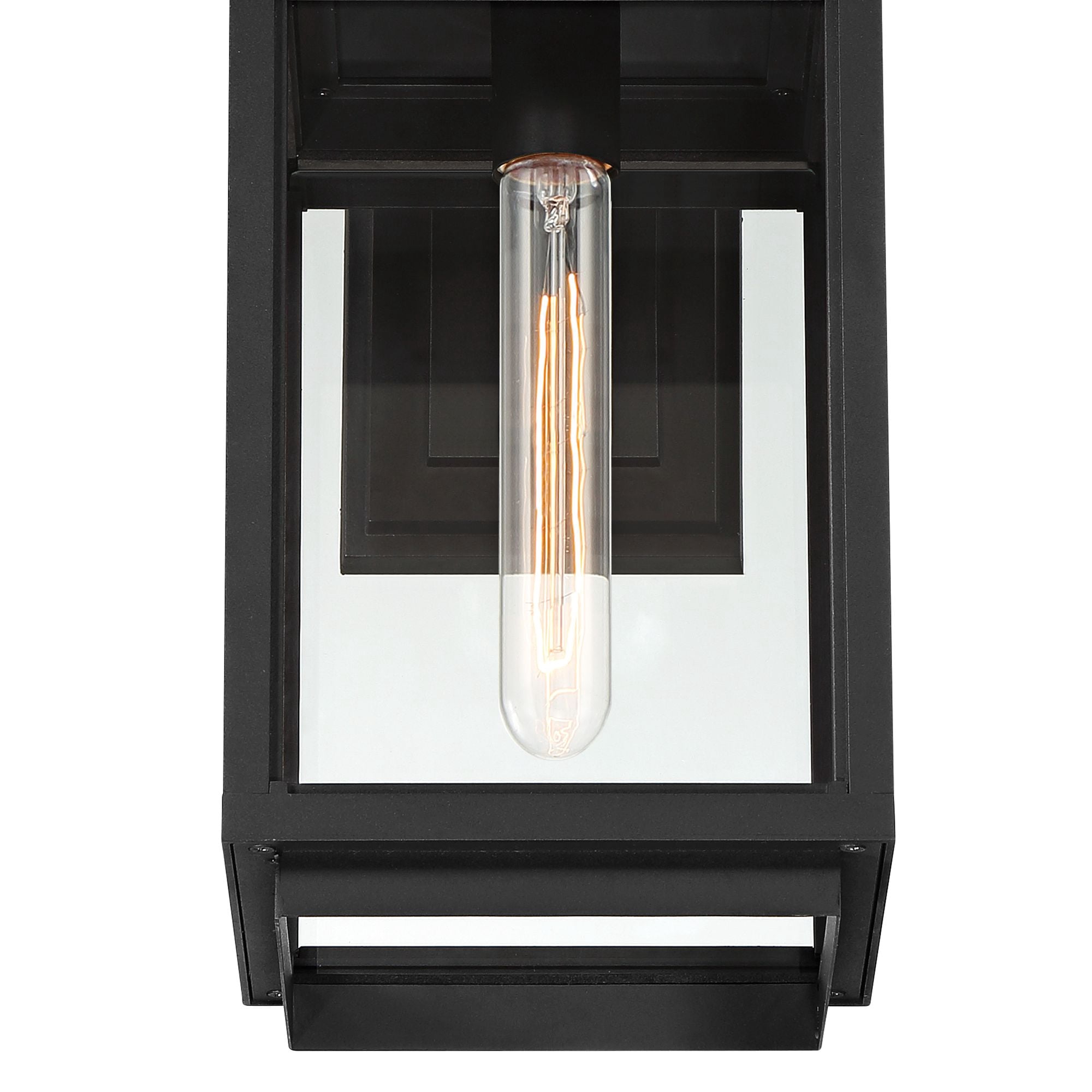 Possini Euro Design Atkins 14 1/4" High Modern Outdoor Wall Light Fixture Mount Porch Weatherproof Matte Black Die Cast Metal