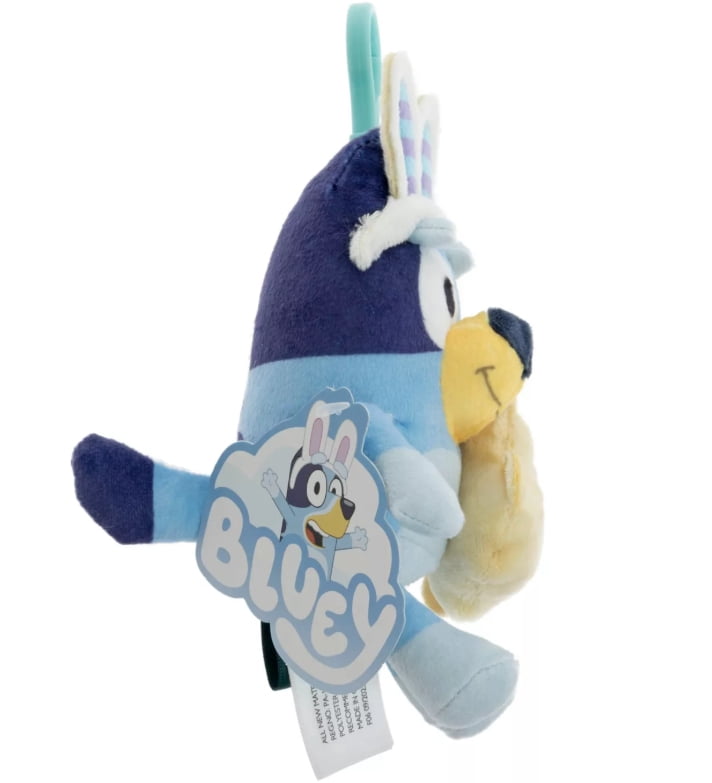 A Adventure Bluey with Chick Easter Plush Clip 4"