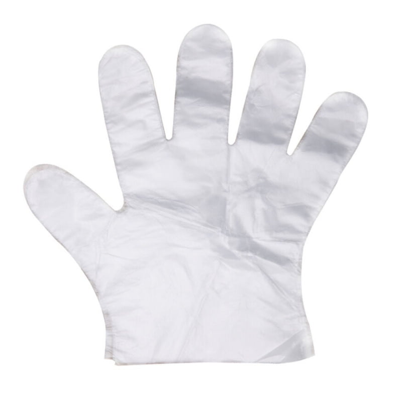 500Pcs Disposable Transparent Poly Gloves Clear Non-Sterile LATEX FREE LARGE. 