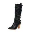 thumbnail image 2 of Summer Saving Clearance AXXD High-Heels Mid Mid-Calf Boots,Medium Fall&Winter Ladies Boots For Women Womens Fall Shoes Hiking & Hunting Boots Mid-Calf Boots For Reduced Price, 2 of 4