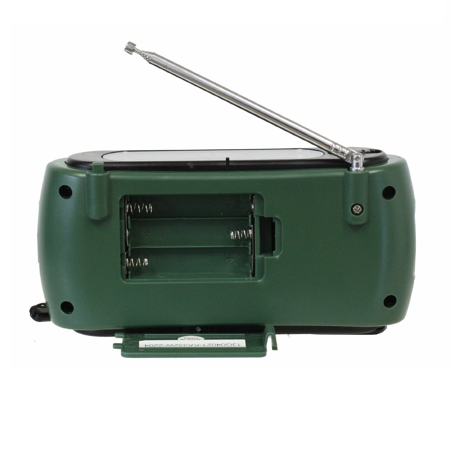 Kaito KA332W Portable Hand Crank Solar AM FM NOAA Weather Radio with 3-LED Flashlight - Green
