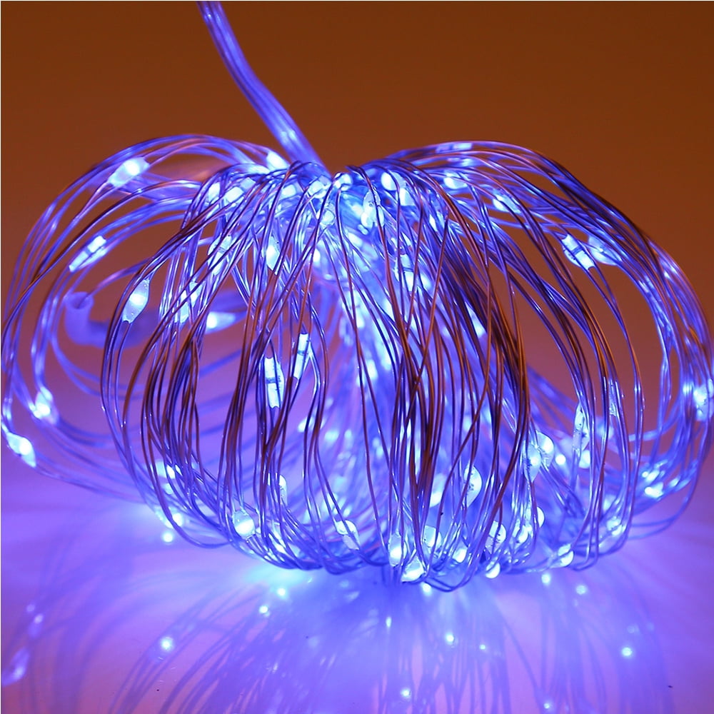 Globe String Lights, 32.8 ft/10m 100 LED 6W Waterproof Fairy Lamp Battery Powered DC 5V Decorative Lights for Bedroom, Patio, Garden, Gate, Yard, Parties, Wedding, Indoor, Outdoor (Blue)