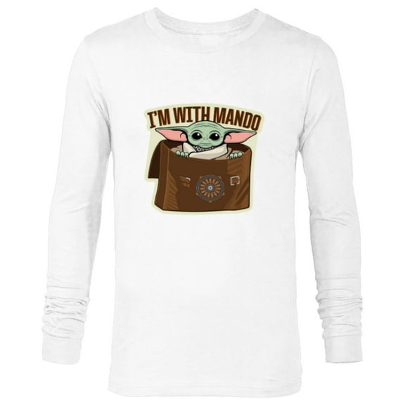 Star Wars The Mandalorian Season 3 Grogu I’m With Mando - Long Sleeve T-Shirt for Men - Customized-White