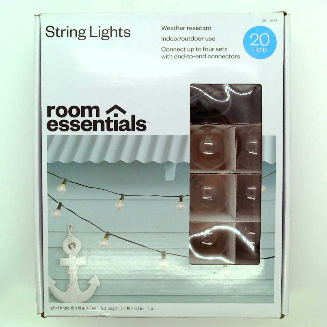 20ct Outdoor String Lights G40 Clear Bulbs - Room Essentials - Green -  Walmart.com