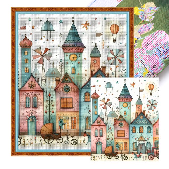 Hilo Algodón Ecológico Bordado Punto Cruz Impreso 11CT Ocupada 50x60cm