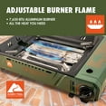 thumbnail image 4 of Ozark Trail Outdoor Butane Griddle, 7650 BTU, 15"x12" Cast Aluminum Griddle Fits 4 Burgers, CSA Approved, Green Color, 4 of 12
