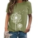 thumbnail image 4 of Camiseta Cuello Redondo Estampado Mujer Tops Poliéster Manga corta Tela de verano, Verde claro, M Methold AP002414-17, 4 of 7