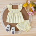 thumbnail image 2 of Baby Boy Girl Bubble Romper for 3-6 Months Baby Girls Summer Comfortable And Breathable Bodysuits With Cute Flower Prints, 2 of 4