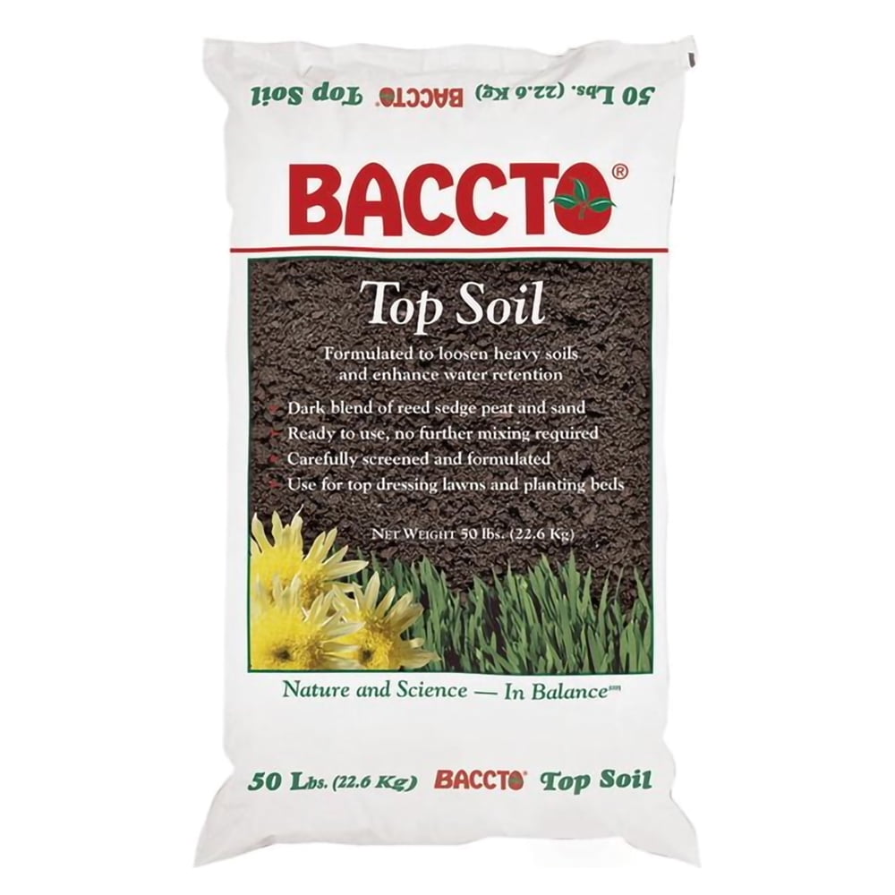 Michigan Peat Baccto Top Soil with Reed Sedge, Peat, and Sand, 50