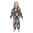 thumbnail image 2 of Fluffy Pajamas Set Fuzzy Winter Warm Pj Sets Pullover Tops and Long Pants Capybara Astronauts X-Small, 2 of 8