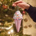 thumbnail image 1 of Lindos adornos de helado para decorar el árbol de Navidad. Decoraciones colgantes con temática de postres dulces., 1 of 6