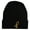 Gold, variant on Cancer Color Ribbon Embroidered Long Beanie - Gold OSFM