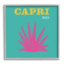 Stupell Industries Capri Modern Tropical Plant Graphic Art Gray Framed Art Print Wall Art, Design by The Saturday Evening Post