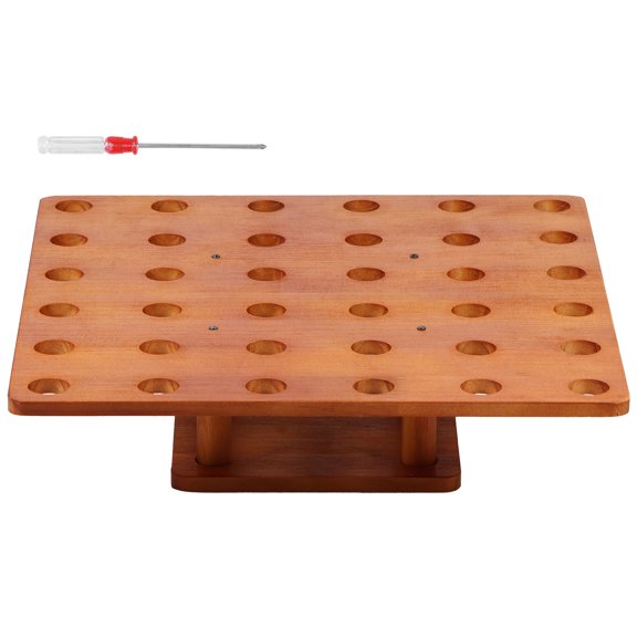 Wooden Ice Cream Cone Holder Stand 13 inch 36 Holes Food Cone Stand Decorative Food Cone Display Stand Multipurpose Sushi Hand Roll Display Stand for Party Buffet Restaurant
