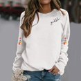 thumbnail image 4 of Fiaer Thanksgiving Women Sweatshirts Turkey Graphic Long Sleeve Pullovers Crew Neck Baggy Trendy Tops White XL, 4 of 5