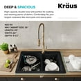 thumbnail image 3 of Kraus Forteza 33 Dual Mount 60/40 Double Bowl Granite Kitchen Sink in Black with Waste Guard Continuous Feed Garbage Disposal, 3 of 12