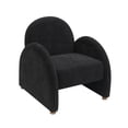thumbnail image 6 of Miekor Furniture Modern Boucle Accent Armchair – Comfortable Upholstered Lounge Chair with Curved Armrests, Stylish Minimalist Chair for Living Room, Bedroom, Study, and Home Office(BLACK) MK2041, 6 of 11
