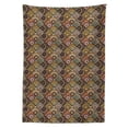 thumbnail image 2 of Moroccan Tablecloth, Mexican Ornaments with Abstract Old Fashioned Mandala Checkered, Rectangle Satin Table Cover Accent for Dining Room and Kitchen, 52" X 70", Multicolor, by Ambesonne, 2 of 2